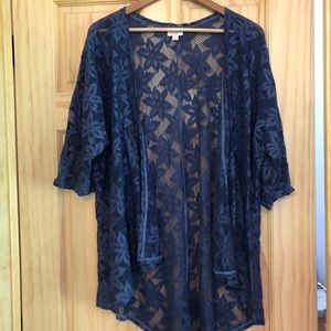 Blue Lace Lularoe Lindsay Kimono Small New